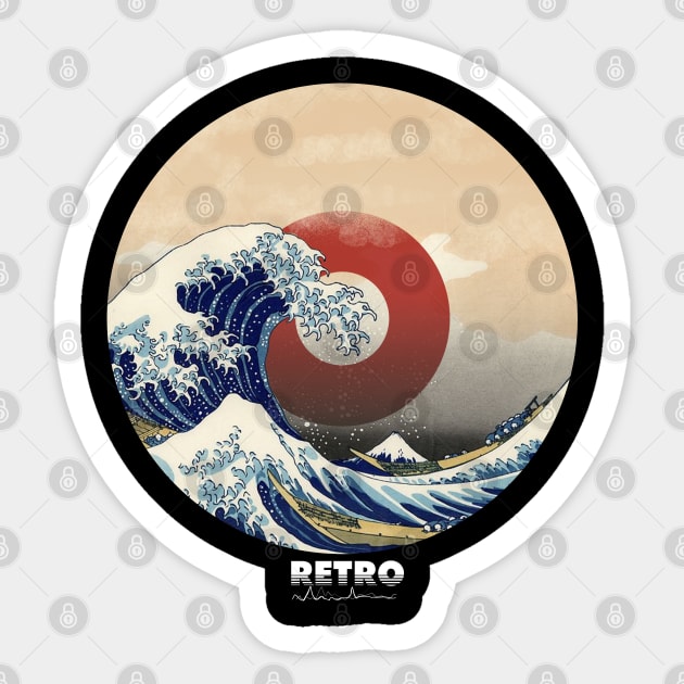 vinyl records great retro wave kanagawa vintage wave Sticker by A Comic Wizard